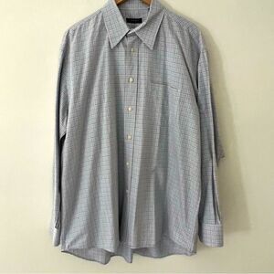 Canali Shirt Button Down Made in Italy 100% Cotton Gray Long Sleeve Size XXL